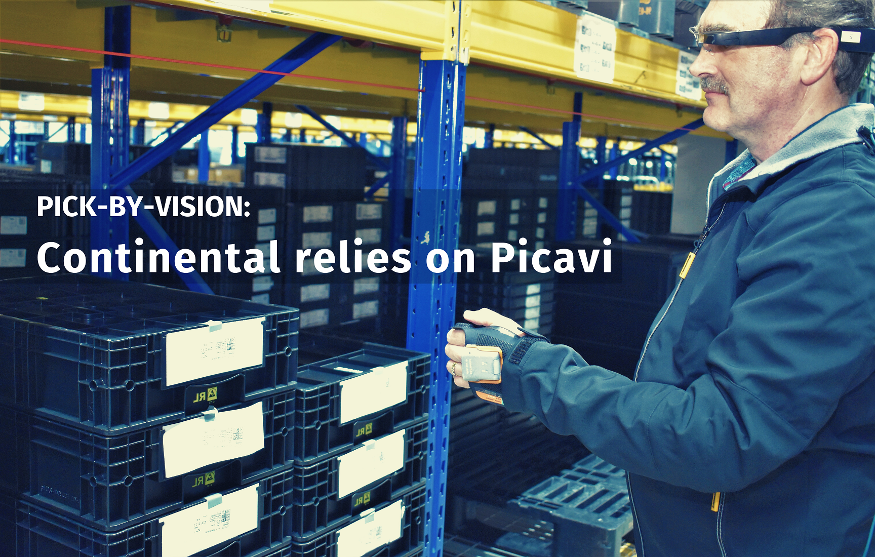 Warehouse worker at Continental using Picavi Pick by Vision